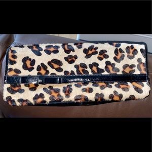 Nordstrom Calf Hair & leather leopard print clutch
